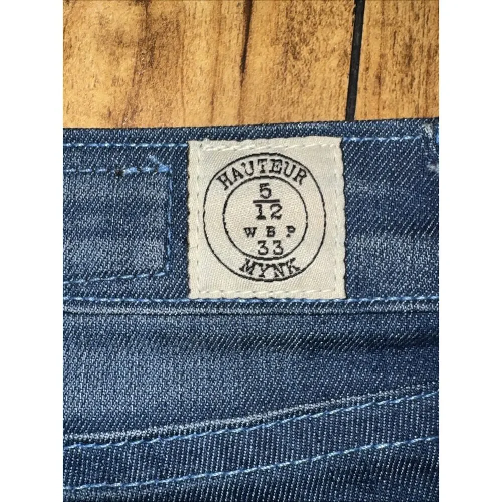 MYNK HAUTEUR Womens Flare Jeans 24 Mariner Wash 36 Inseam Rare Sample Y2K 28x36
